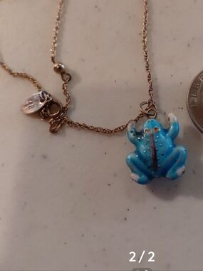 Vintage Les Benard  12k gold filled frog necklace